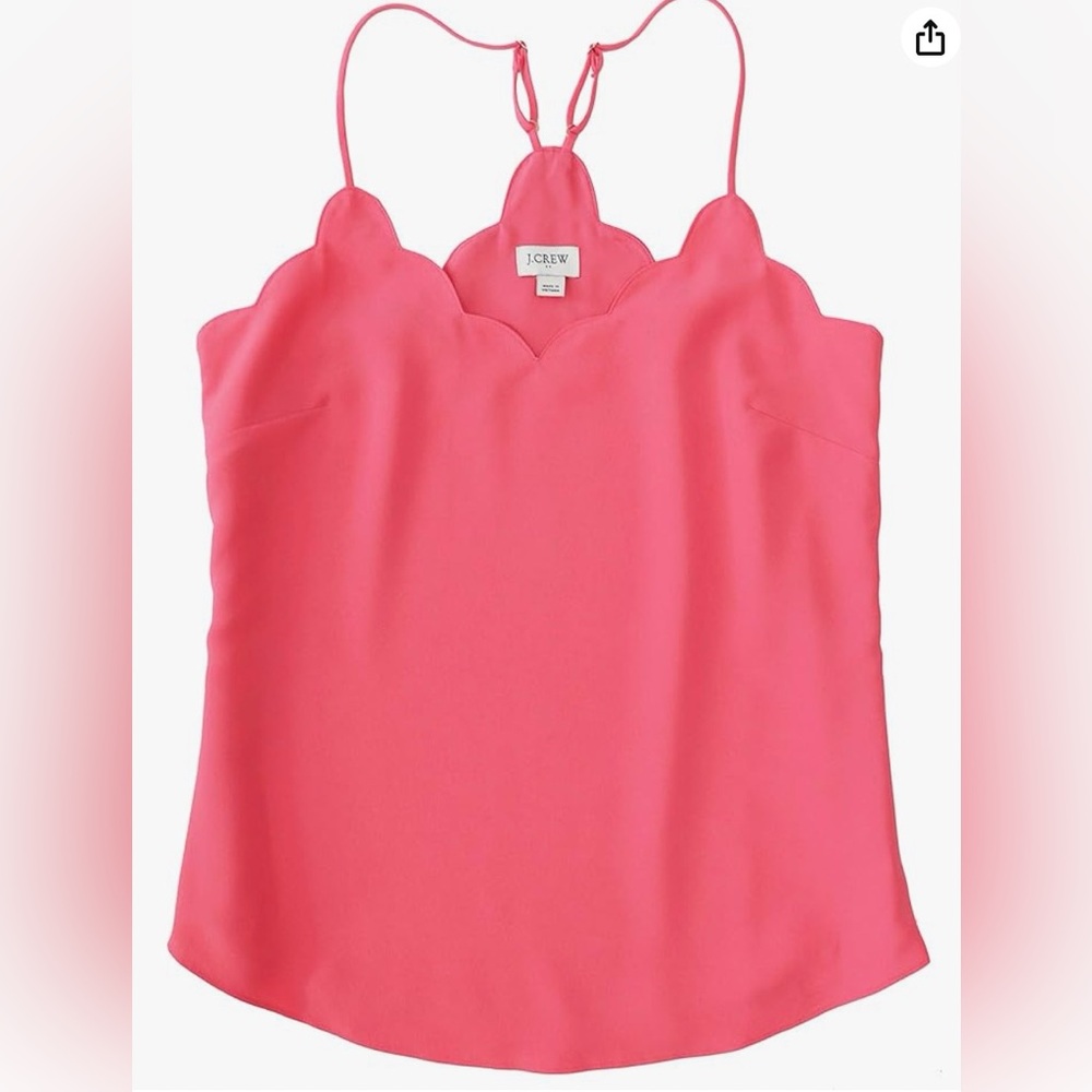 JCrew Factory Scalloped Crepe Cami, size 6, tea rose
